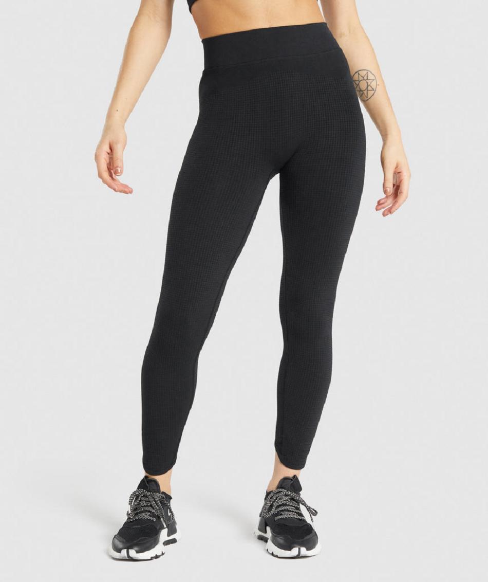 Gymshark Pause Seamless Ženske Tajice Crne | HR 4054SGL